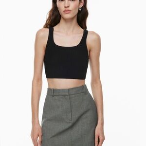 Aritzia Babaton Sculpt Knit Squareneck Cropped Tank